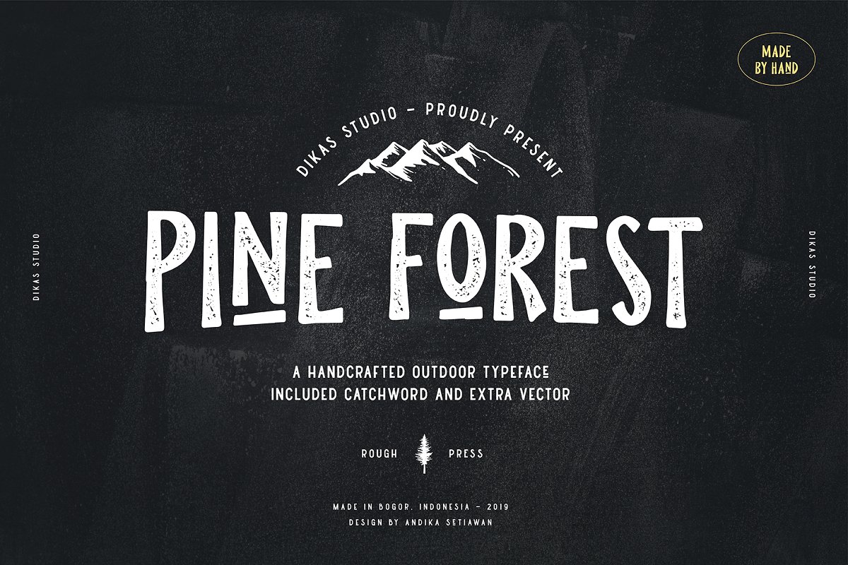 Пример шрифта Pine Forest Press
